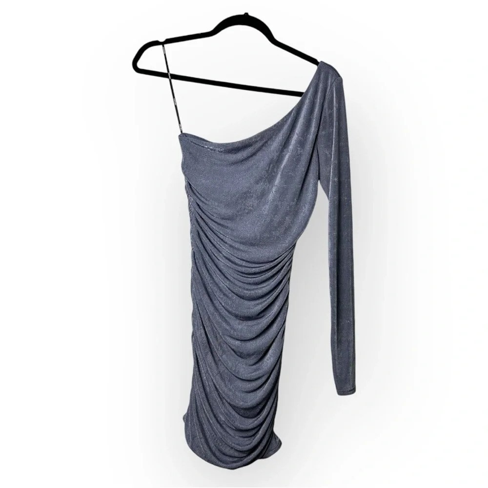 Forever 21 Purple Ruched Asymmetrical Dress S